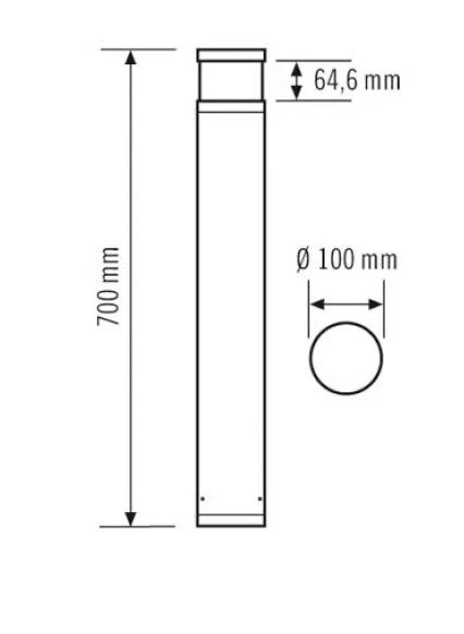 ESYLUX EL10821134 Pollerleuchte 7W, 3000K Höhe 70cm 2 ESYLUX EL10821134 Pollerleuchte 7W, 3000K Höhe 70cm – Bild 2