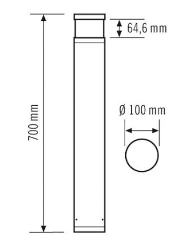 ESYLUX EL10821059 Pollerleuchte ALVA OP 360° 400 830 AN 2 ESYLUX EL10821059 Pollerleuchte ALVA OP 360° 400 830 AN – Bild 2