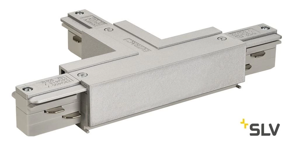 SLV145634 EUTRAC T-Verbinder/ Einspeiser Erde Links, Silbergrau 1 SLV145634 EUTRAC T-Verbinder/ Einspeiser Erde Links, Silbergrau