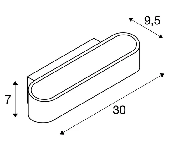 SLV 151275 ASSO 300, Wandleuchte, LED, 3000K, Oval,L/B/H 30/9,5/7 Cm 2 SLV 151275 ASSO 300, Wandleuchte, LED, 3000K, Oval,L/B/H 30/9,5/7 Cm – Bild 2