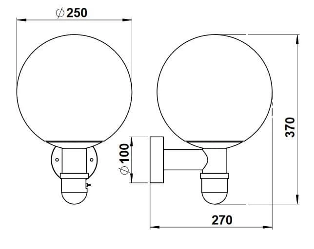 Albert 660641 Kugel-Wandleuchte M. Bewegungsmelder, Schwarz 2 Albert 660641 Kugel-Wandleuchte M. Bewegungsmelder, Schwarz – Bild 2