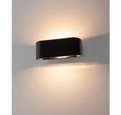 SLV 151450 OSSA 180, Wandleuchte, QT-DE12, Oval, Up/down, L/B/H 18/8/7 Cm, Max. 100W -Lampengeschäft 2a939950b3b3f1888246c05c9460fdb303b344b7