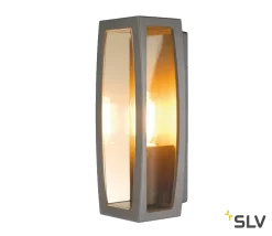 SLV 230655 MERIDIAN BOX 2, Outdoor Wandleuchte, TC-(D,H,T,Q)SE, Max. 25W, Klarer Kunststoff