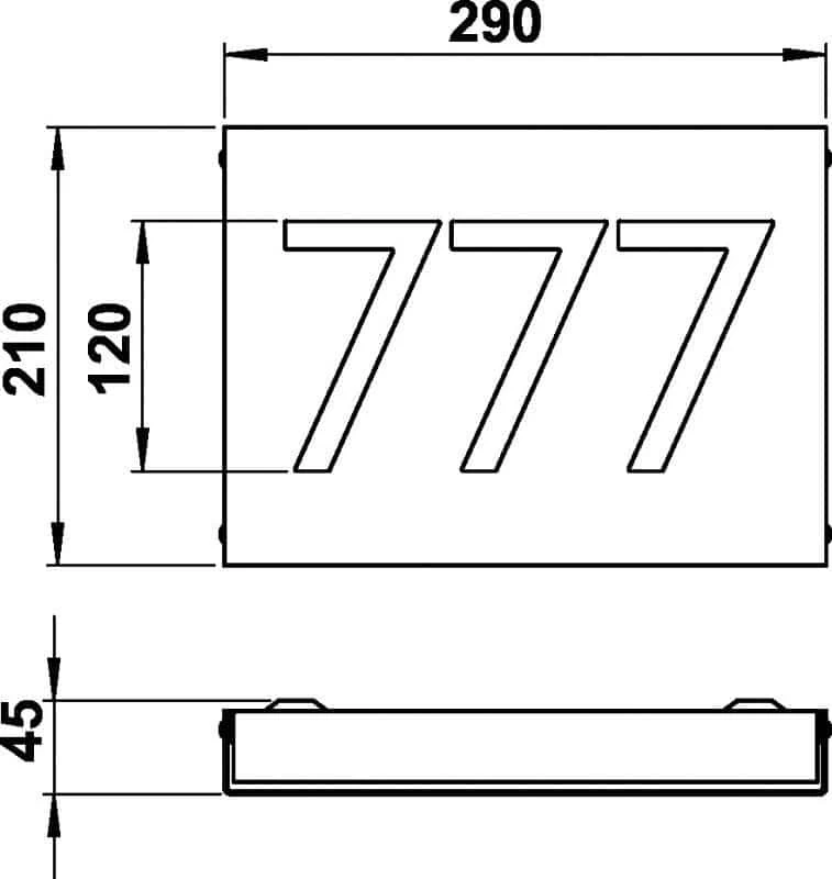 Albert 626005 Hausnummernleuchte 3-stellige Ziffern 2 Albert 626005 Hausnummernleuchte 3-stellige Ziffern – Bild 2