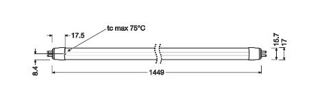Ledvance 4058075730434 LED TUBE T5 EXTERNAL P DALI 1449 Mm, 180 °, 26 W, 840, 4000 Lm, G5, Dimmbar 2 Ledvance 4058075730434 LED TUBE T5 EXTERNAL P DALI 1449 Mm, 180 °, 26 W, 840, 4000 Lm, G5, Dimmbar – Bild 2