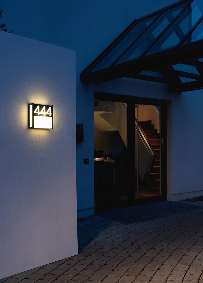 Albert 696401 Hausnummern-Wandleuchte, LED 10W, Silber 4 Albert 696401 Hausnummern-Wandleuchte, LED 10W, Silber – Bild 4