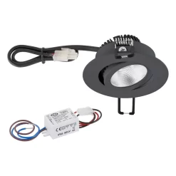 EVN PC20N31602 LED Deckeneinbauleuchte Rund, Schwenkbar, IP20, 3W, 3000K, 300lm
