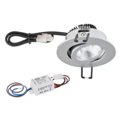 EVN PC20N31527 LED Deckeneinbauleuchte Rund, Schwenkbar, IP20, 3W, 2700K, 280lm