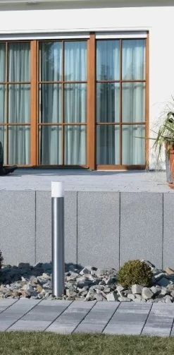 Albert 692098 Edelstahl-Pollerleuchte, Höhe 0,9m, E27 -Lampengeschäft 64cab4b08761a23c47a5f6f751fb6b0dfa476279