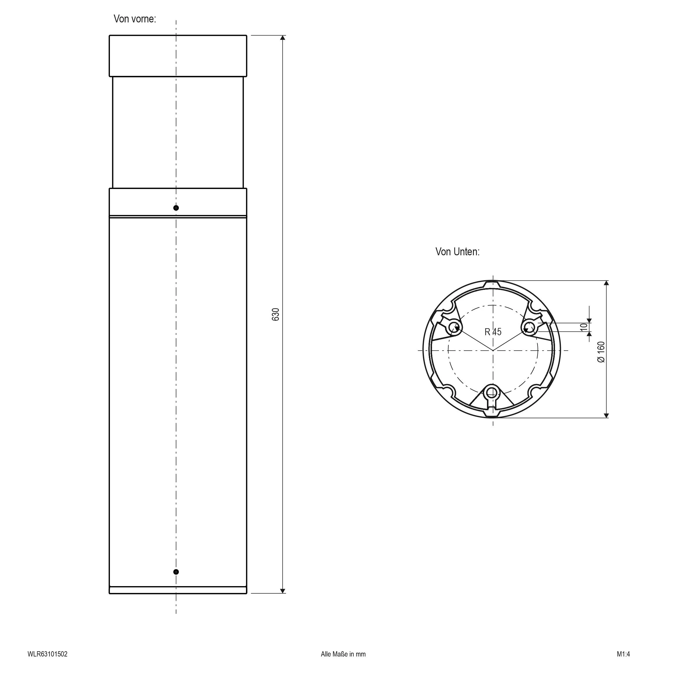 EVN WLR63101502 LED Wegeleuchte 630mm, IP65, 10W, 3000K, 462lm 2 EVN WLR63101502 LED Wegeleuchte 630mm, IP65, 10W, 3000K, 462lm – Bild 2