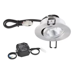 EVN PC20N91427 LED Deckeneinbauleuchte, Rund, Schwenkbar, IP20, 8,4W, 2700K, 960lm