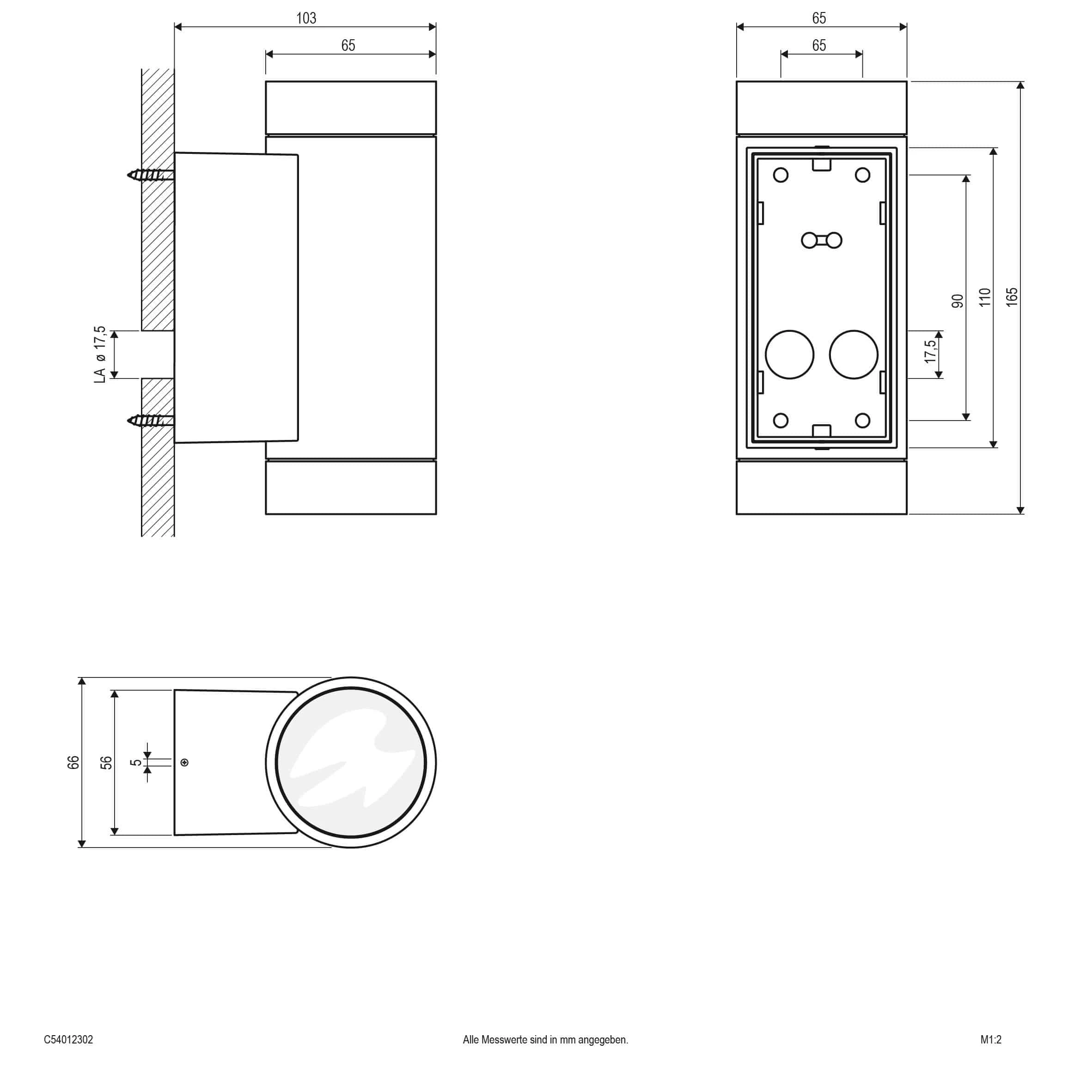 EVN C54012502HR LED Wandanbauleuchte Up+down, 3000K, 2x456lm 2 EVN C54012502HR LED Wandanbauleuchte Up+down, 3000K, 2x456lm – Bild 2