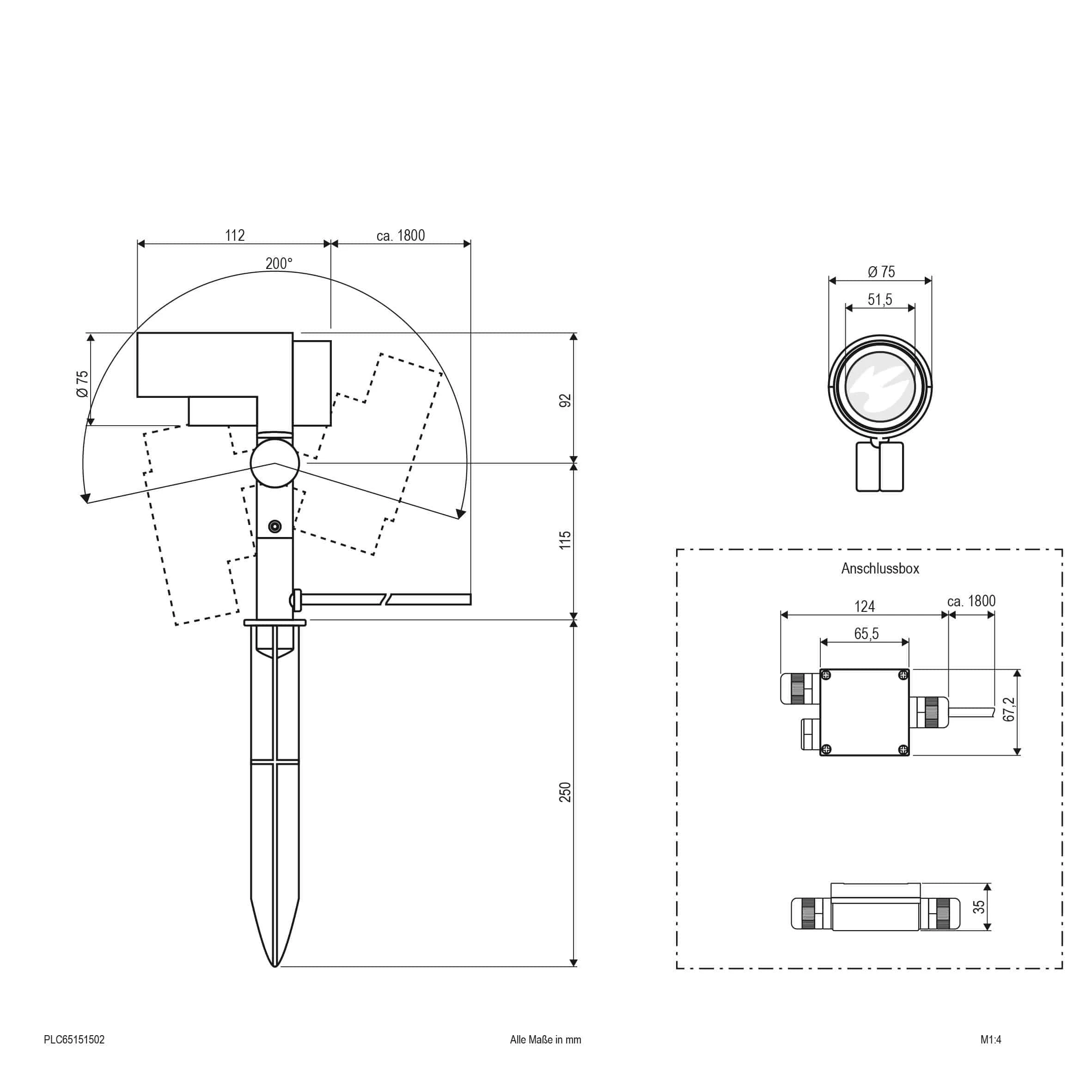 EVN PLC65151502 LED Gartenspot IP65, 15W, 3000K, 934lm, 1,8m Zuleitung 2 EVN PLC65151502 LED Gartenspot IP65, 15W, 3000K, 934lm, 1,8m Zuleitung – Bild 2