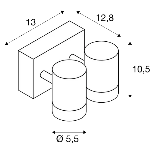 SLV 233255 HELIA, Outdoor Wandleuchte, Zweiflammig, LED, 3000K, IP55, Schwenkbar, 2x8W 2 SLV 233255 HELIA, Outdoor Wandleuchte, Zweiflammig, LED, 3000K, IP55, Schwenkbar, 2x8W – Bild 2