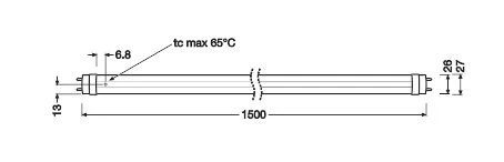 Ledvance 4058075730571 LED TUBE T8 EXTERNAL P DALI 1500 Mm, 190 °, 23 W, 865, 3700 Lm, G13, Dimmbar 2 Ledvance 4058075730571 LED TUBE T8 EXTERNAL P DALI 1500 Mm, 190 °, 23 W, 865, 3700 Lm, G13, Dimmbar – Bild 2