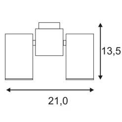 SLV 151831 ENOLA-B SPOT-2 Deckenleuchte, GU10, 2x50W -Lampengeschäft 98293753ca3d1a3a34e8b895da21731c82bc8b56