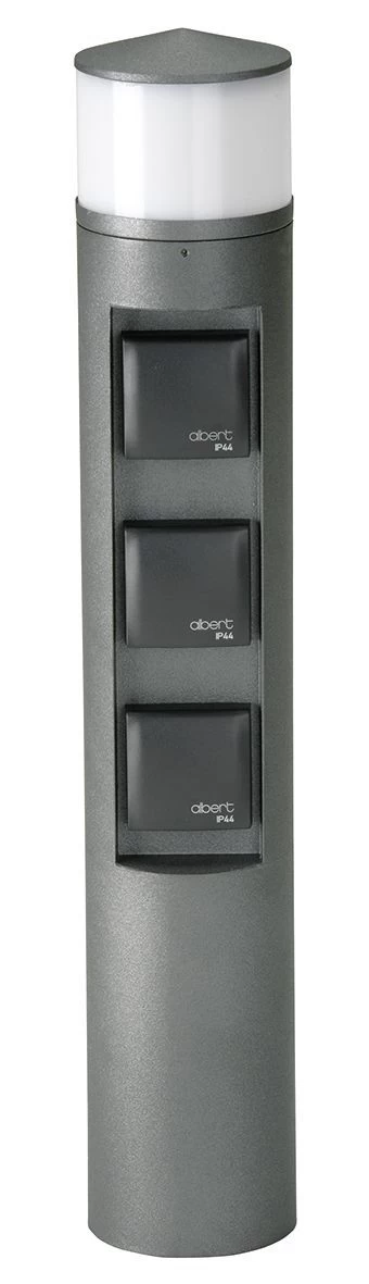Albert 622202 LED-Steckdosenlichtsäule 10W, 3 Steckdosen, Höhe 0,58m 1 Albert 622202 LED-Steckdosenlichtsäule 10W, 3 Steckdosen, Höhe 0,58m