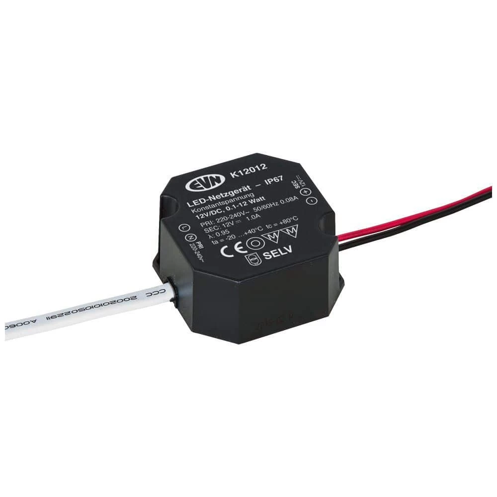 EVN K12012 LED-Netzgerät 1,00A 0,1-12W, IP67 1 EVN K12012 LED-Netzgerät 1,00A 0,1-12W, IP67