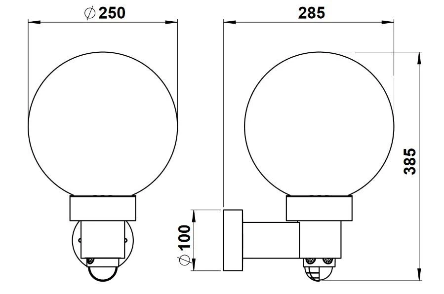 Albert 680257 Kugel-Wandleuchte M. Bewegungsmelder, Opalglas, Weiß 2 Albert 680257 Kugel-Wandleuchte M. Bewegungsmelder, Opalglas, Weiß – Bild 2