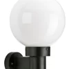 Albert 660257 Kugel-Wandleuchte M. Bewegungsmelder, Opalglas, Schwarz
