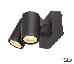 SLV 233255 HELIA, Outdoor Wandleuchte, Zweiflammig, LED, 3000K, IP55, Schwenkbar, 2x8W