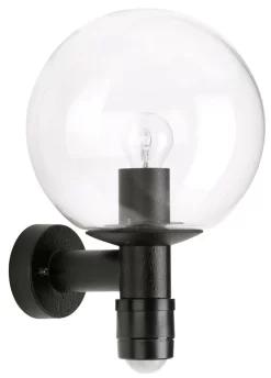 Albert 660641 Kugel-Wandleuchte M. Bewegungsmelder, Schwarz
