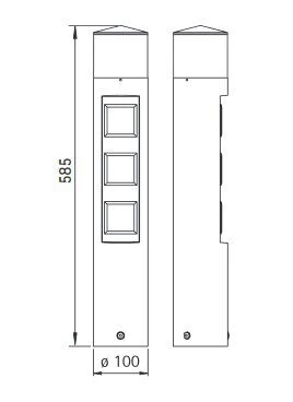 Albert 622202 LED-Steckdosenlichtsäule 10W, 3 Steckdosen, Höhe 0,58m 2 Albert 622202 LED-Steckdosenlichtsäule 10W, 3 Steckdosen, Höhe 0,58m – Bild 2